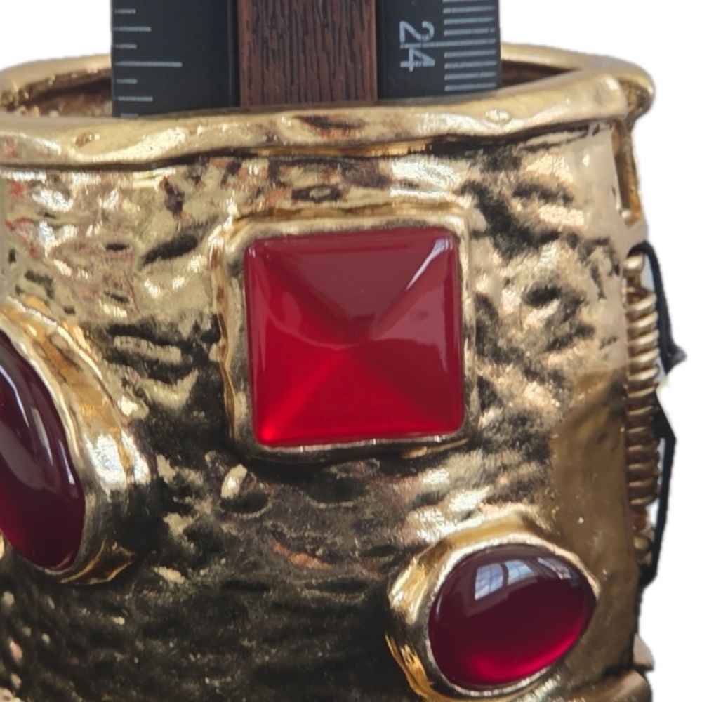 NWT ⚜️♥️⚜️ Piper K Gold and Red Statement Cuff Bracelet - Picture 6 of 8